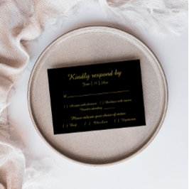 Moderno Minimalista | Cartão de resposta Dourada p