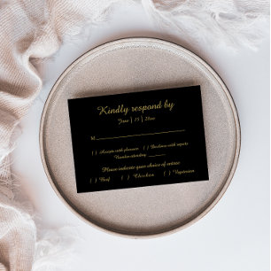 Moderno Minimalista Cartão de resposta Dourada p