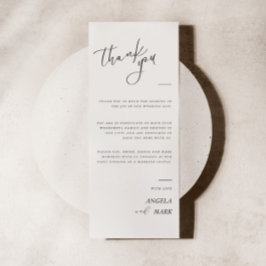 Moderno Minimalista Obrigado Cartão de Caligrafia