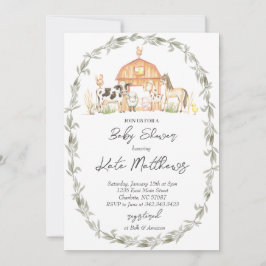 Moderno no Convite para Chás de fraldas de Fazenda
