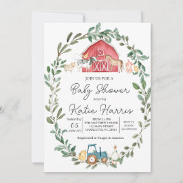 Moderno no Convite para Chás de fraldas de Fazenda