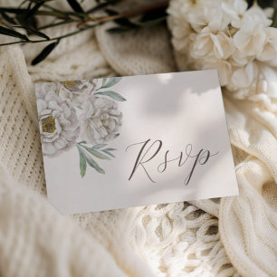 Moderno Off White & Marfim Floral Aquarela RSVP