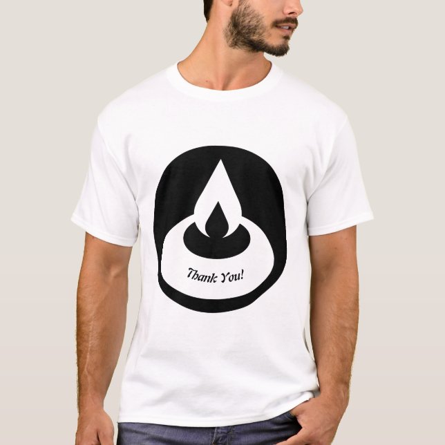 Moderno Óleo Negro, Obrigado! Camiseta (Frente)
