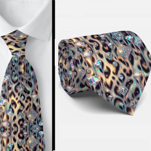 Moderno & Ousado   Gravata com Estampa de Leopardo