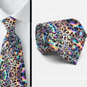 Moderno & Ousado Gravata Listrada Opal Leopardo
