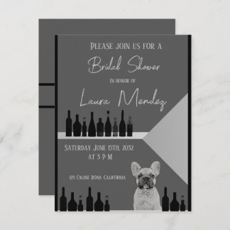 moderno perro oscuro Bridal Shower Invite