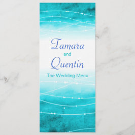 Moderno pintado abstém-se no menu de casamento azu