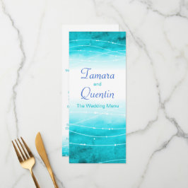 Moderno pintado abstém-se no menu de casamento azu