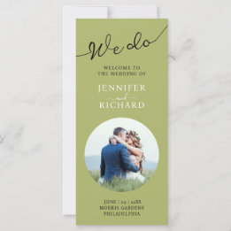 Moderno Programa de Casamento Fotográfico em Verde