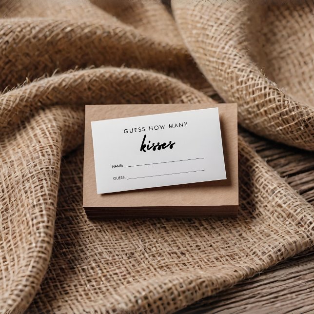 Moderno Quantos Kisses Cartão de Jogo de Chá de pa (Criador carregado)
