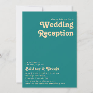Moderno Retro   Convite de Recepção de Casamento e