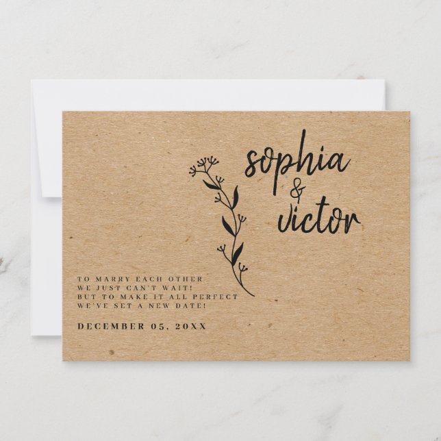 Moderno Russo Mudar Floral O Anúncio De Data (Frente)