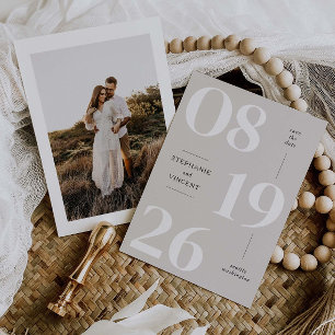 Moderno Salve a Data Foto do Cartão de Anúncio