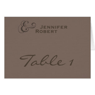 ModernTweed no cartão do número da mesa do carvão