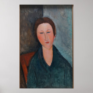 Modigliani Woman com Impressão de Arte de Olhos Fe
