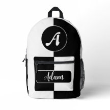 Modinha Cor Preto e Branco - Nome Inicial Monogram