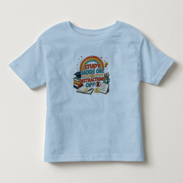 Modo de Estudo Ativado Camiseta Sem Distrações, Mo (Frente)