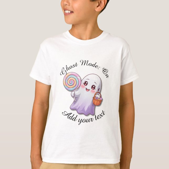 Modo Fantasma: Ativado – Camiseta de Halloween par (Frente)
