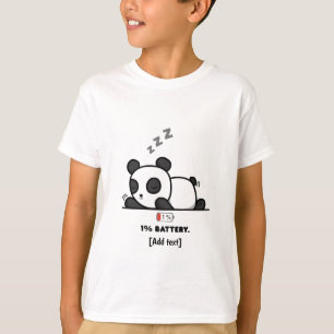 Modo Panda: 1% de Bateria - Camiseta Panda Diverti