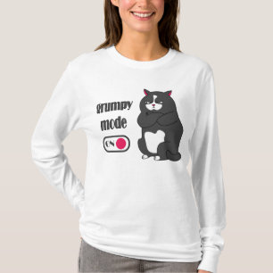 Modo rabugento em T-Shirt de gato gordo engraçado