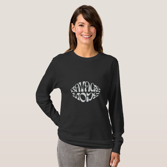 Modo Selvagem Camiseta Feminina Manga Longa Motiva (Frente Completa)