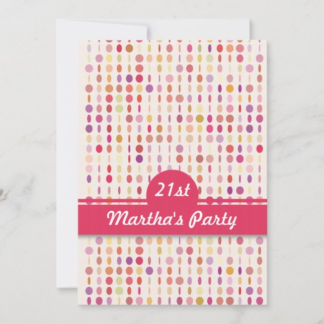 Moeda Colorida Convite de Aniversário (Frente)