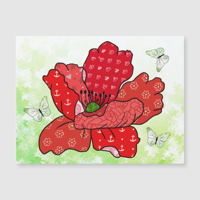 Mohn und Schmetterlinge  (Frente)