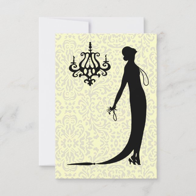 Moi Fashion Plate ~ Convite Francês Deco Nouveau (Frente)