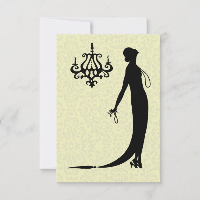 Moi Fashion Plate ~ Convite Francês Deco Nouveau (Frente)