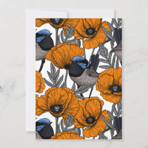 Moinhos de fada e flores de papoila laranja 2