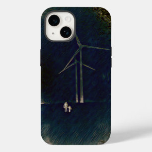 Moinhos de vento da capa de telefone abstrata