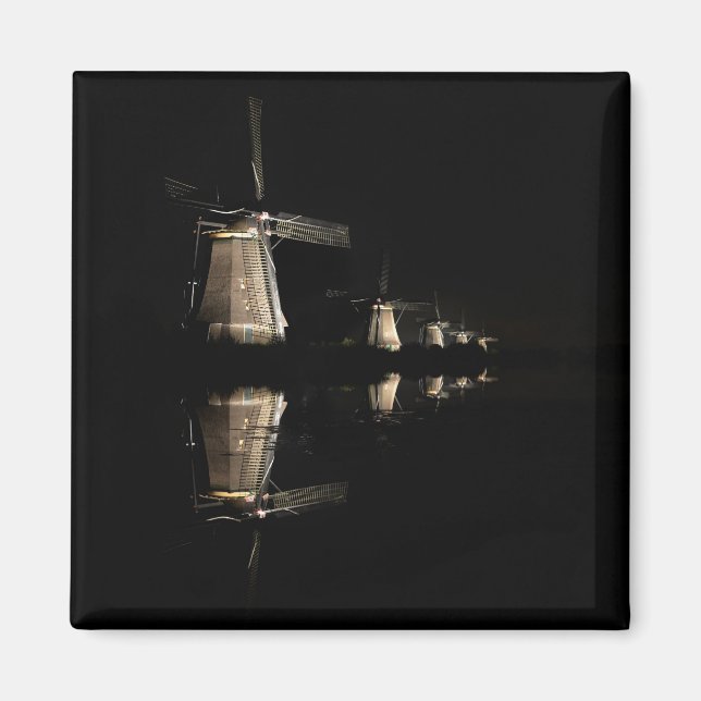 Moinhos de vento iluminados com íman noturno (Frente)