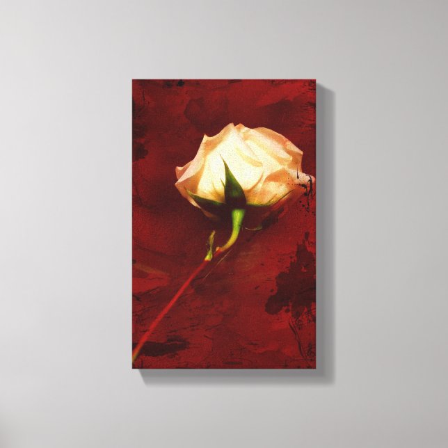 Mola de Canvas de Rosa Branca Artística (Frente)