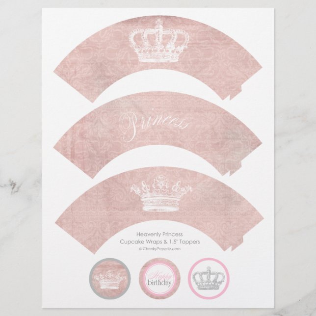 Molas e Toppers de Cupcake da Princesa Celestial (Frente)