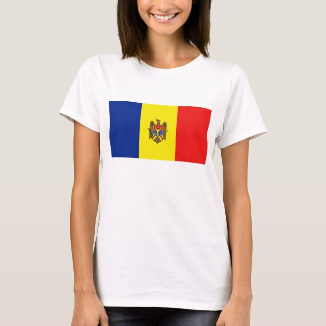 Moldávia Flag x Map T-Shirt (Frente)