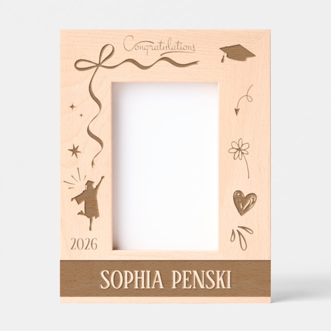 Moldura com imagem gravada a laser para Graduada (Front)