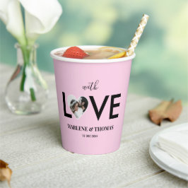 Moldura de Coração Rosa com Foto Personalizada de 