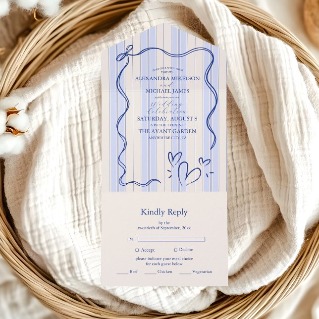 Moldura de Doodle Azul Caprichosa Casamento (Criador carregado)