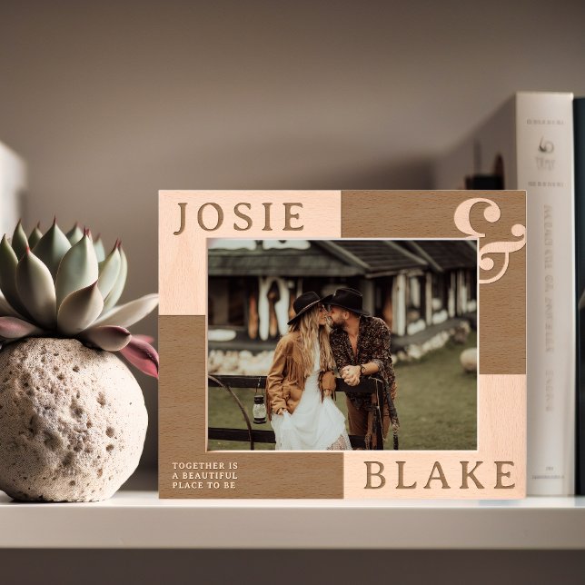 Moldura de Foto de Casal Personalizada com Duas Co (Criador carregado)