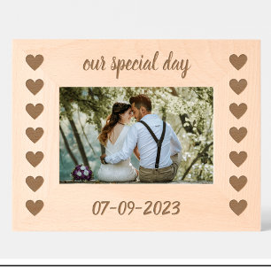 Moldura de foto de madeira personalizada com padrã
