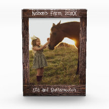 Moldura de Foto Falsa de Madeira Marrom Rústica Ed