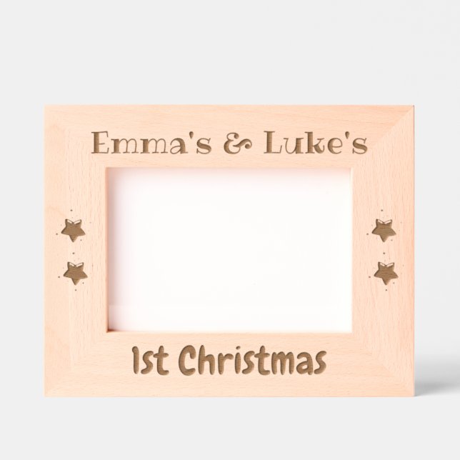 Moldura de Foto Personalizada, Gêmeos 1º Natal, 18 (Front)