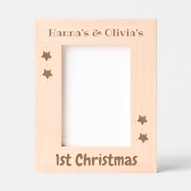 Moldura de Foto Personalizada, Gêmeos 1º Natal, 5  (Front)