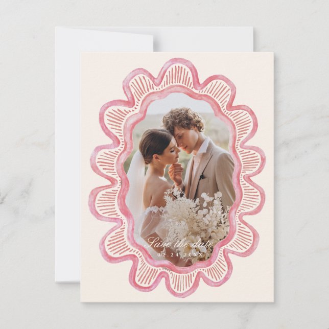 Moldura de fotografia oval, com pintura manual, re (Frente)