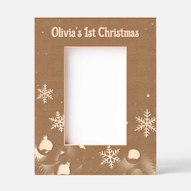 Moldura de imagem a laser para o primeiro Natal do (Front)