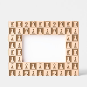 Moldura de Imagem Gravada com Pedaços De Xadrez