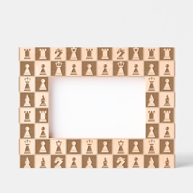 Moldura de Imagem Gravada com Pedaços De Xadrez (Front)