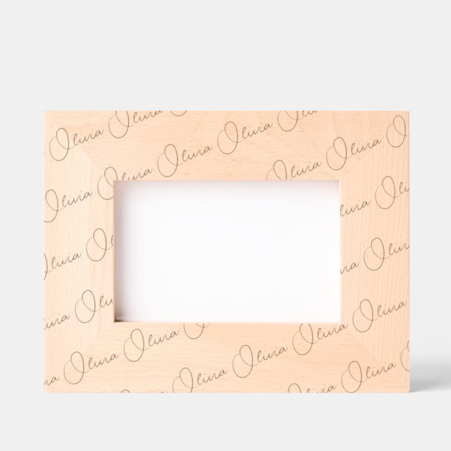 Moldura de madeira com nome personalizado em estil (Front)