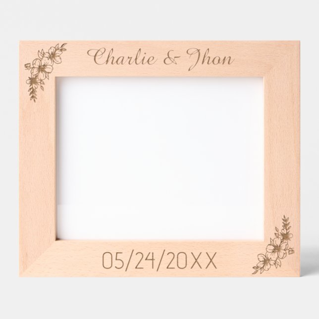 Moldura de madeira personalizada com foto gravada  (Front)