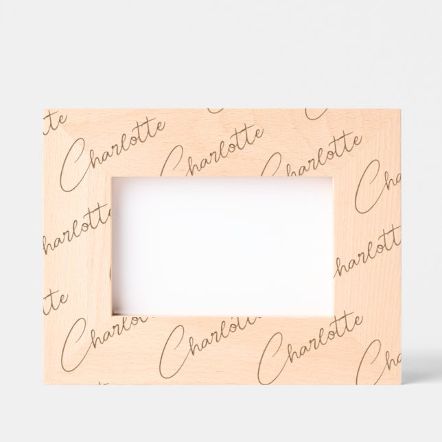 Moldura de Nome Personalizado em Madeira, Escrita  (Front)